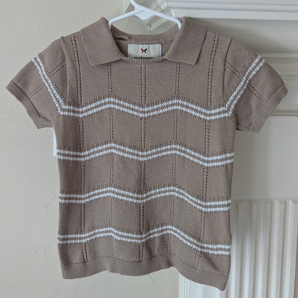 Melange | Tan Polo with White Stripes